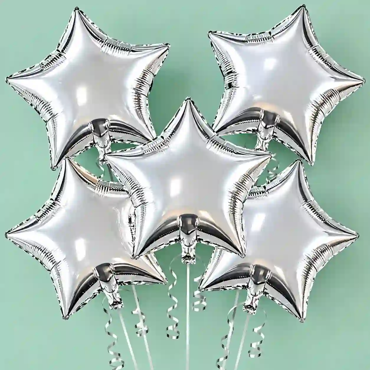 Add Two Silver Star Foil Balloon